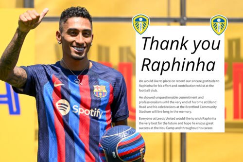 Leeds United's farewell message to Raphinha is sensational in every way