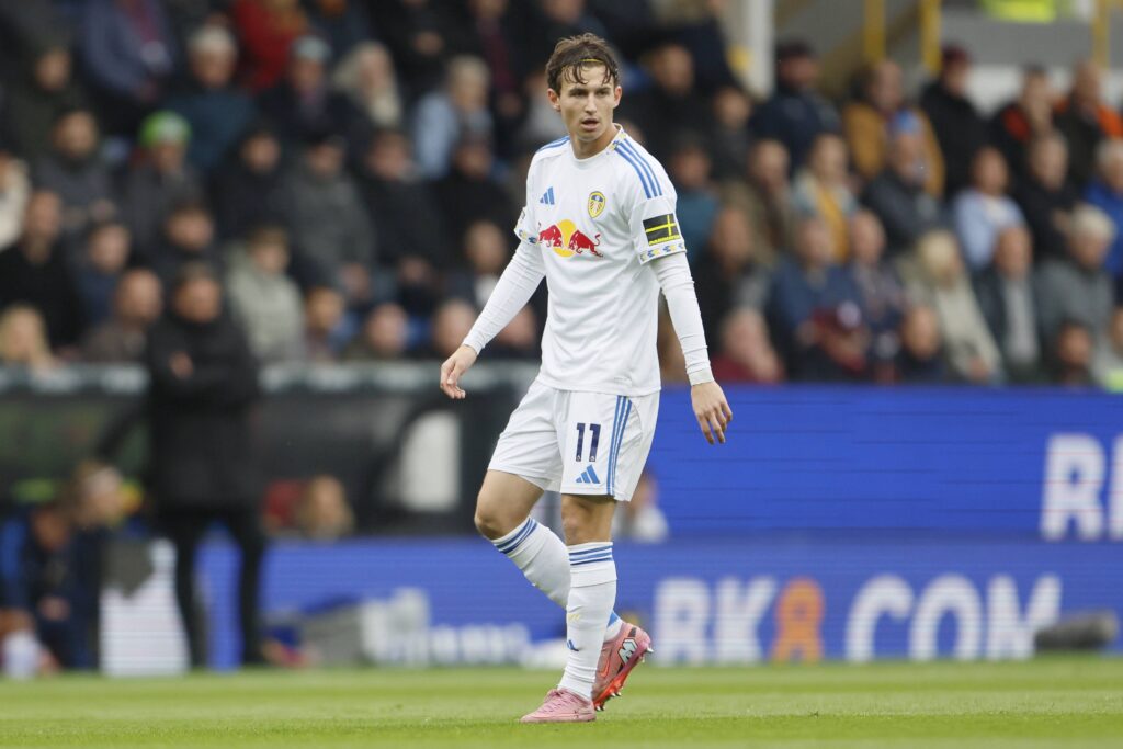 Despite Aaronson's defensive work rate, his attacking effectiveness has been in question (Credits: Imago Images)