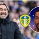 Leeds United manager Daniel Farke, Theo Walcott in a circular insert.