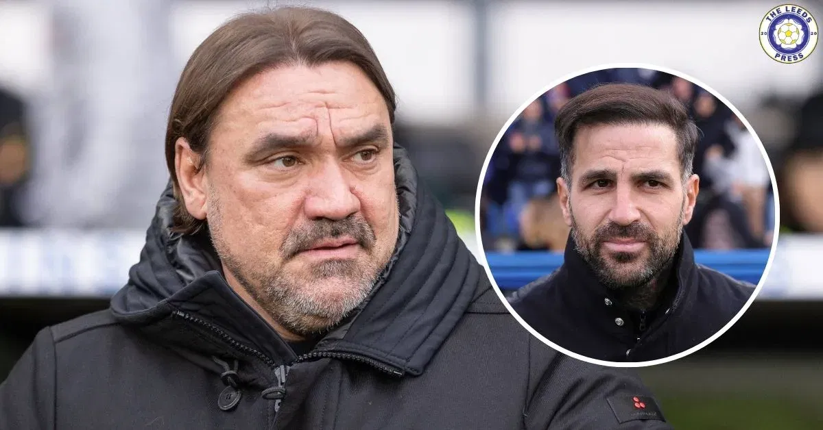 Daniel Farke, Cesc Fabregas in a circular insert.