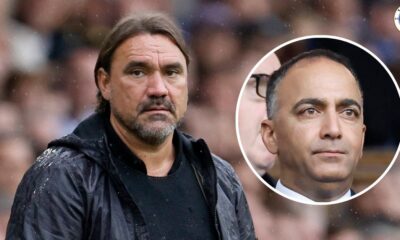 Leeds United manager Daniel Farke, Leeds chairman Paraag Marathe.