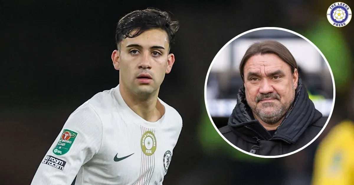 Facundo Buonanotte, Daniel Farke in a circular insert.